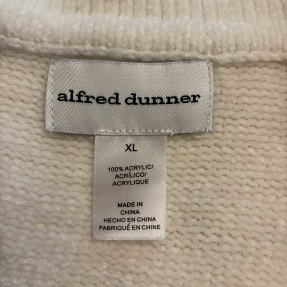 Alfred Dunner White Fleece Sweater - Size XL - Picture 5 of 6
